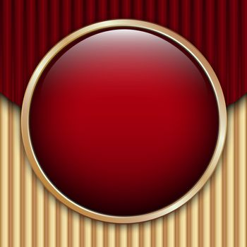 Red Corrugated Cardboard Background with glossy button and place for text