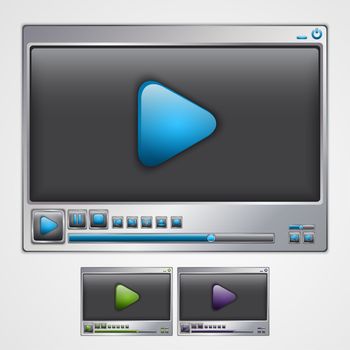 Video player interface template. Vector illustration