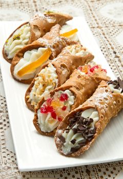 mixed Sicilian cannoli