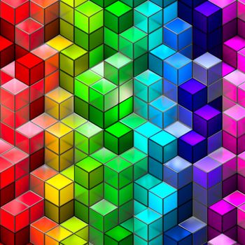 Abstract seamless cube rainbow background