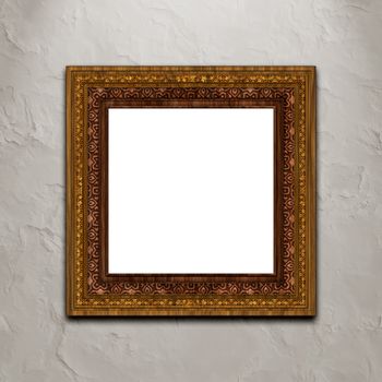 Baroque style picture frame on stucco wall...