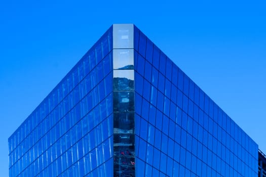 Modern Building against deep blue sky
