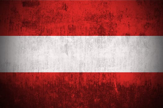 Weathered Flag Of Austria, fabric textured
