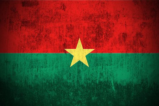 Weathered Flag Of Burkina Faso, fabric textured
