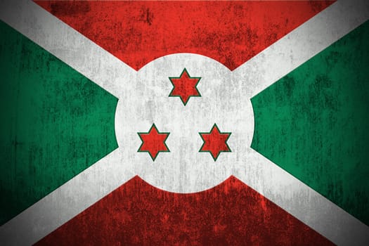 Weathered Flag Of Burundi, fabric textured
