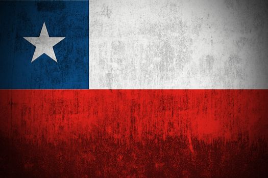 Weathered Flag Of Republic of Chile, fabric textured
