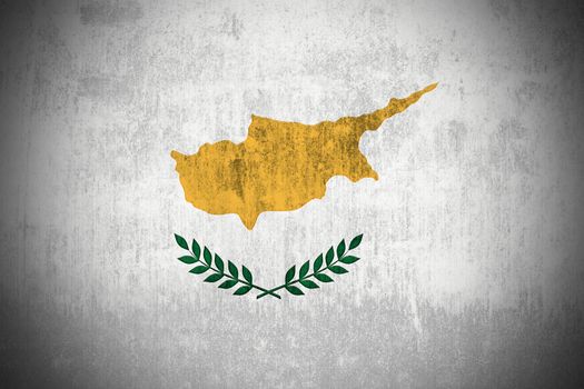 Weathered Flag Of Republic of Cyprus, fabric textured

