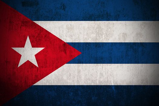 Weathered Flag Of Cuba, fabric textured