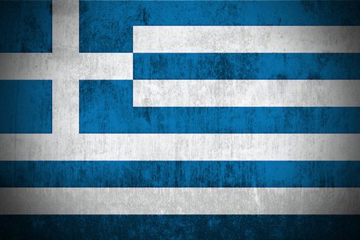 Weathered Flag Of Greece, fabric textured
