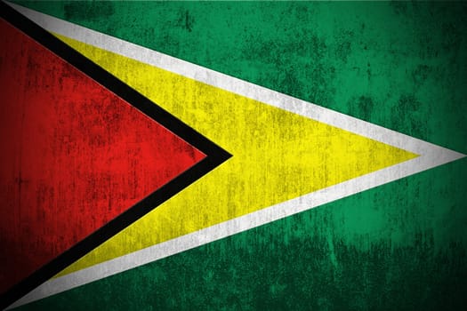 Weathered Flag Of Guyana, fabric textured
