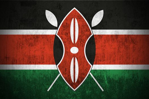 Weathered Flag Of Kenya, fabric textured
