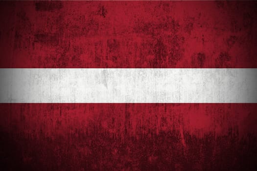 Weathered Flag Of Latvia, fabric textured
