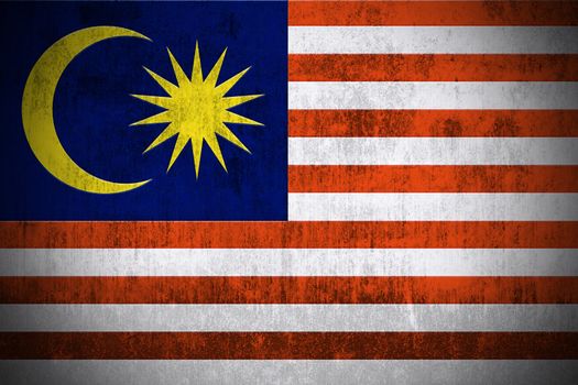 Weathered Flag Of Malaysia, fabric textured
