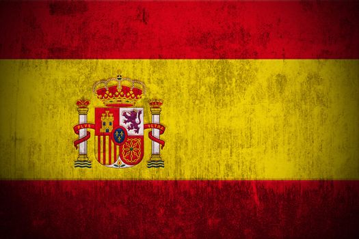 Weathered Flag Of Spain, fabric textured