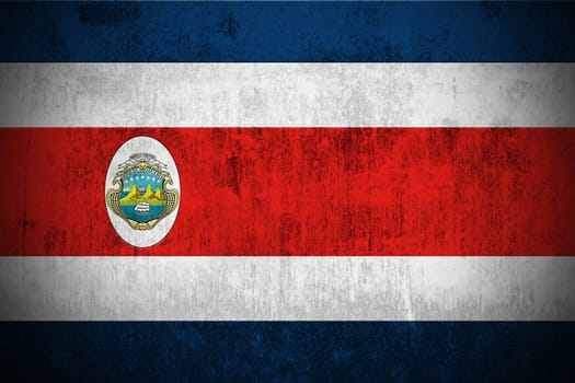 Weathered Flag Of Republic of Costa Rica, fabric textured
