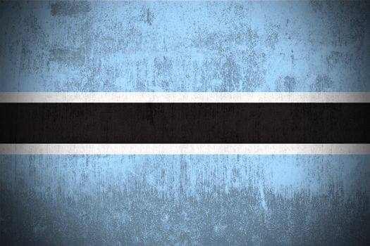 Weathered Flag Of Republic of Botswana, fabric textured
