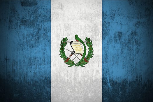 Weathered Flag Of Guatemala, fabric textured
