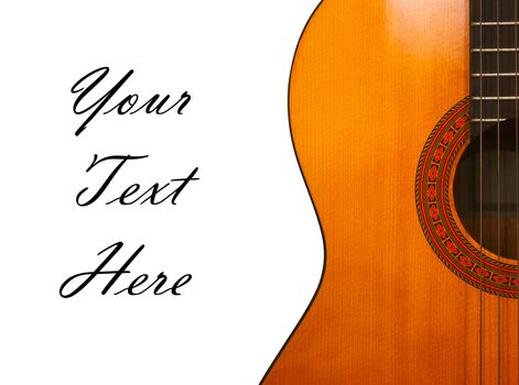 acoustic guitar isolated on white background
