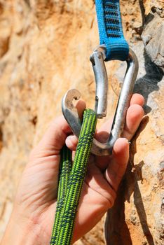 Rope for climbing and quick-draws