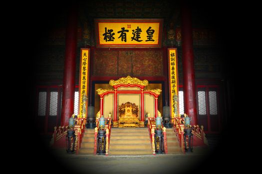 one of the many thrones of the forbidden city