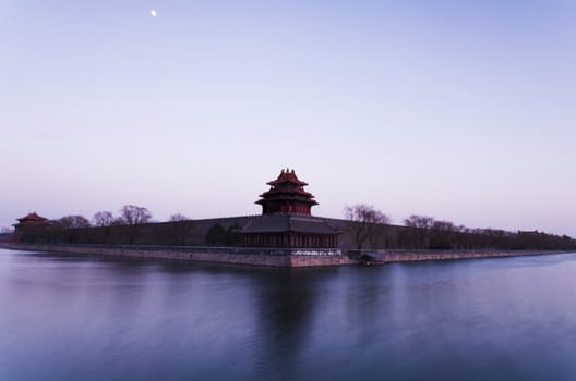 west watch tower of forbidden city beijing china