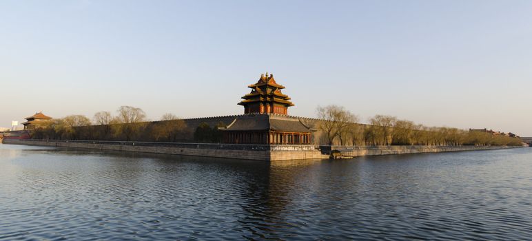 west watch tower of forbidden city beijing china