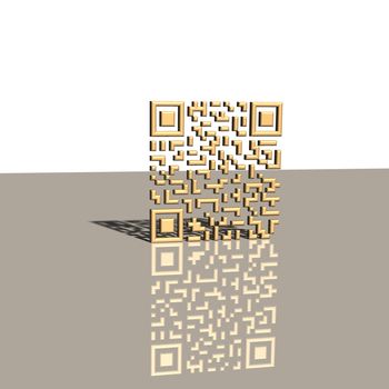 Abstract example of a three-dimensional QR code as a background