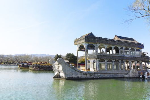 stone boat of the summer palace Beijing China