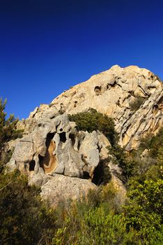 Beautiful rock formations in the Moon Valley on Sardinia, Italy