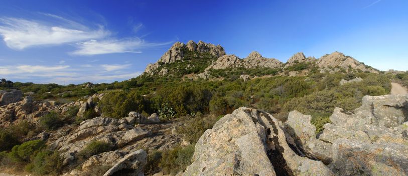 Beautiful rock formations in the Moon Valley on Sardinia, Italy