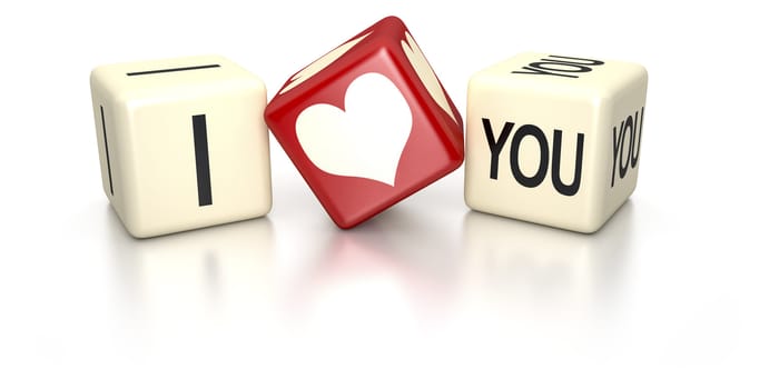 An image of I love you dice