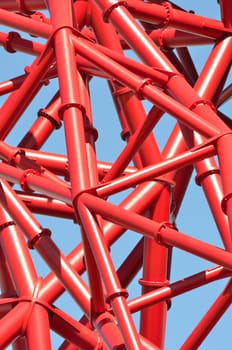 Red tubing used in Architecture