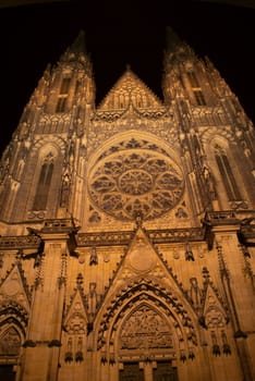 A temple on Prague in the night