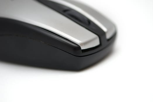 An optical mouse on the white background