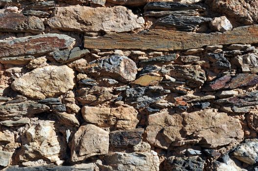 Close up detail of a stone wall texture
