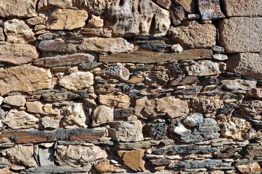 Close up detail of a stone wall texture