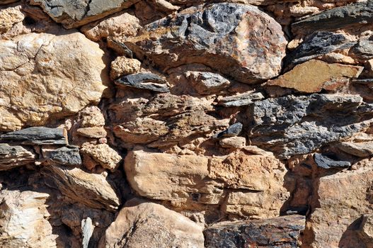 Close up detail of a stone wall texture