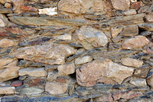 Close up detail of a stone wall texture