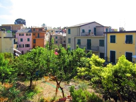 Italian Village on Coast of Liguria