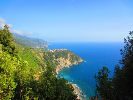 Italian Village on Coast of Liguria
