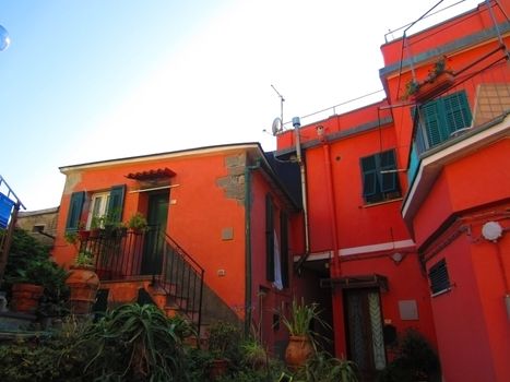 Italian Village on Coast of Liguria