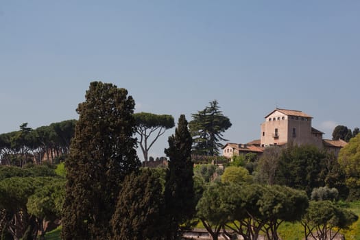 An old building on the hill in Rome
