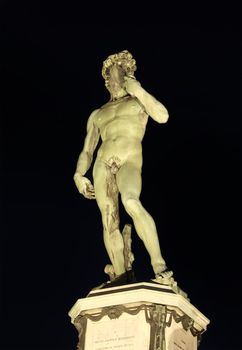 Statue of David by Michelangelo Buonarroti in Florence - isolated on black