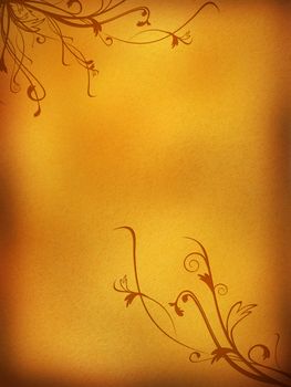 decorated burnt papyrus with florl elements
