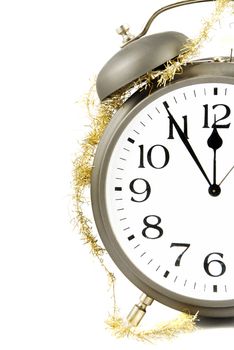 New Year is comming! Alarm clock with golden chain