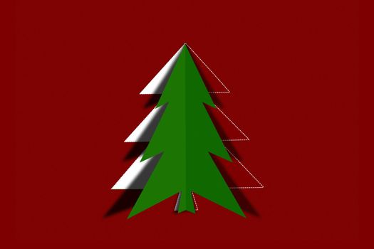 Paper cut Christmas tree