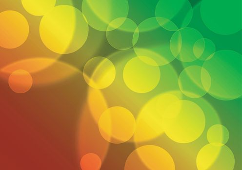 Abstract bokeh with red yellow green background