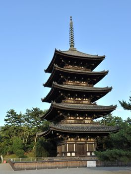 Five-storied pagoda of the Kofuku-ji temple at Nara, Japan
