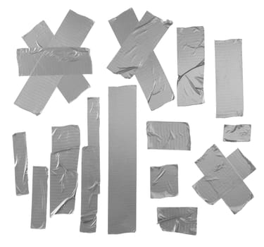 Duct repair tape silver patterns kit isolated