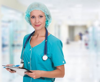 Medical doctor woman in the office